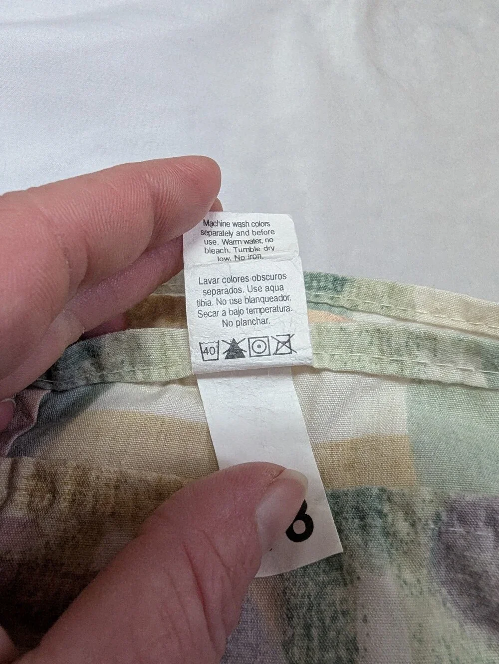 Vintage 90s Geometric Floral Beachy Print 4 Piece Sheet Set Queen Grannycore